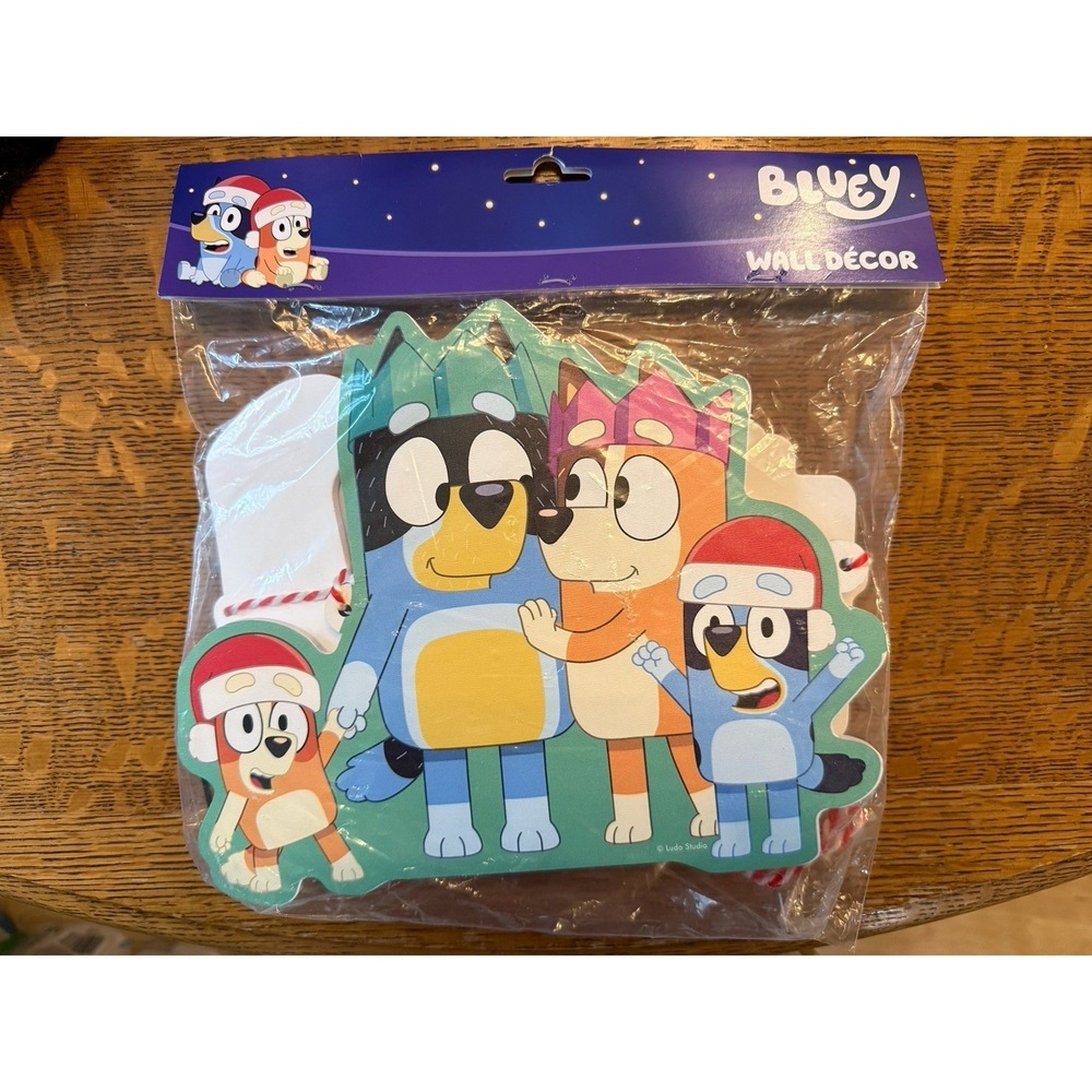 NEW Bluey Wall Or Mantle Decor Hobby Lobby Christmas Banner Holiday Kids Show
